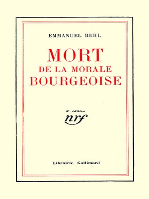 cover image of Mort de la morale bourgeoise